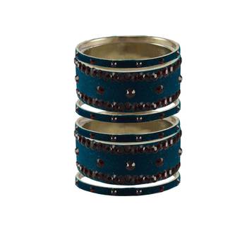 Voilet Stone Stud Brass Bangle 2