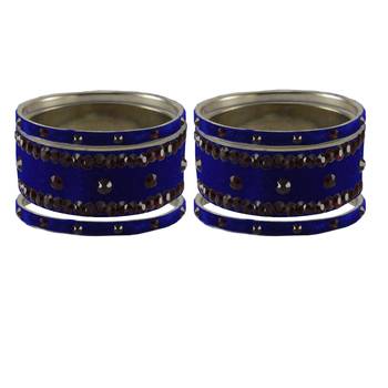 Blue Stone Stud Brass Bangle 2