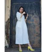     White Floral Scalloped Sleeves Jumpsuit  