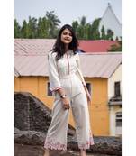 Cutwork Embroidered Hemline Jumpsuit  