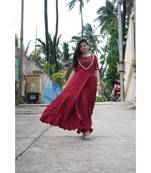Maroon Ikat Gown