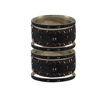 Grey Stone Stud Brass Bangle 1