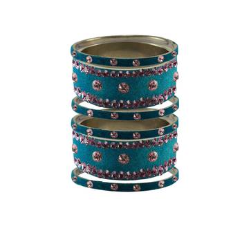Firozi Stone Stud Brass Bangle 1