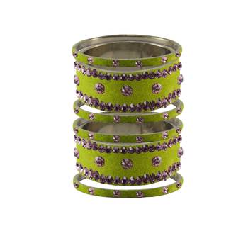 Parrot  Stone Stud Brass Bangle 1