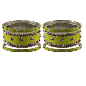 Parrot  Stone Stud Brass Bangle 2