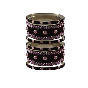 Black Stone Stud Brass Bangle 1