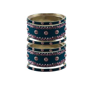 Voilet Stone Stud Brass Bangle 1