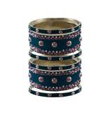 Voilet Stone Stud Brass Bangle