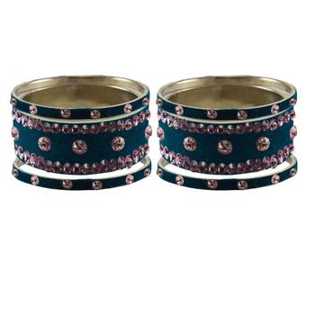 Voilet Stone Stud Brass Bangle 2