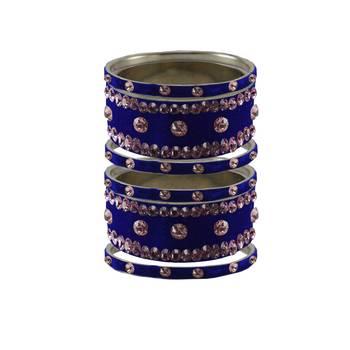 Blue Stone Stud Brass Bangle 1