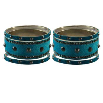 Firozi Stone Stud Brass Bangle 2