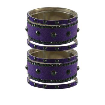 Jamani Stone Stud Brass Bangle 1