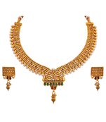 Gold pearl necklace-sets