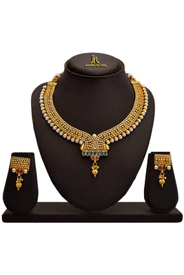 Gold pearl necklace-sets 2