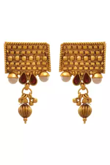 Gold pearl necklace-sets