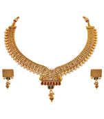 Gold pearl necklace-sets