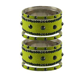 Parrot  Stone Stud Brass Bangle 1