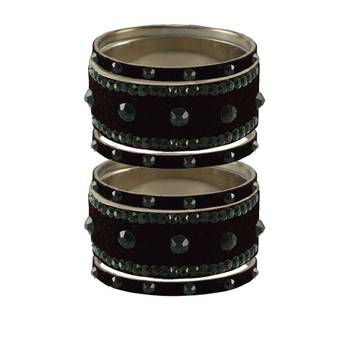Black Stone Stud Brass Bangle 1