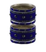 Blue Stone Stud Brass Bangle