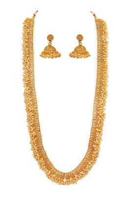 Gold pearl necklace-sets 1