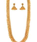 Gold pearl necklace-sets