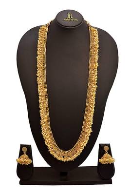 Gold pearl necklace-sets 2