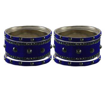 Blue Stone Stud Brass Bangle 2