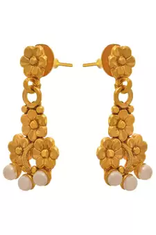 Gold pearl necklace-sets