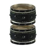 Grey Stone Stud Brass Bangle