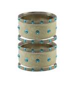 Cream Stone Stud Brass Bangle