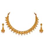 Gold pearl necklace-sets