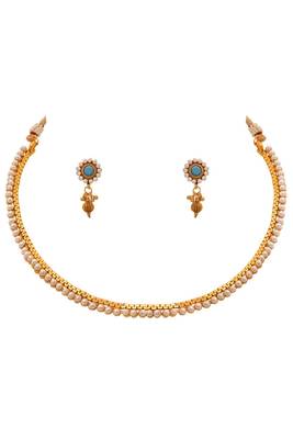 Gold pearl necklace-sets 1