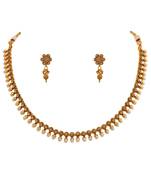 Gold pearl necklace-sets
