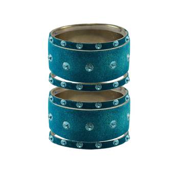 Firozi Stone Stud Brass Bangle 1