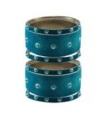 Firozi Stone Stud Brass Bangle