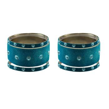 Firozi Stone Stud Brass Bangle 2