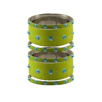 Parrot  Stone Stud Brass Bangle 1
