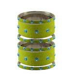 Parrot  Stone Stud Brass Bangle