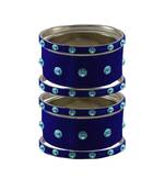 Blue Stone Stud Brass Bangle