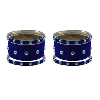 Blue Stone Stud Brass Bangle 2