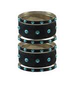 Grey Stone Stud Brass Bangle