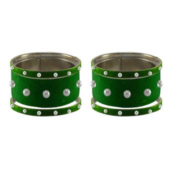 Green Moti Stud Brass Bangle 2