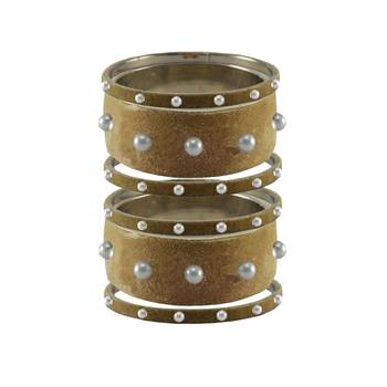 Light Brown  Moti Stud Brass Bangle 1