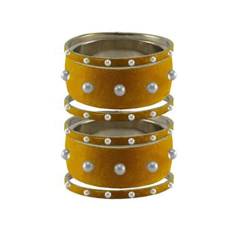 Light Brown  Moti Stud Brass Bangle 1