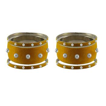 Light Brown  Moti Stud Brass Bangle 2