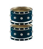 Voilet Moti Stud Brass Bangle