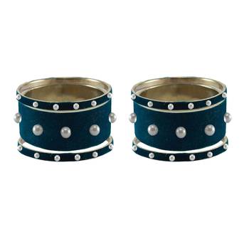 Voilet Moti Stud Brass Bangle 2