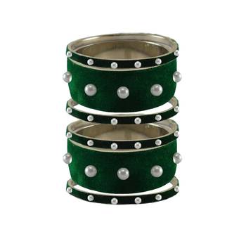Green Moti Stud Brass Bangle 1