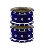 Blue Moti Stud Brass Bangle