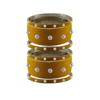 Light Brown  Moti Stud Brass Bangle 1
